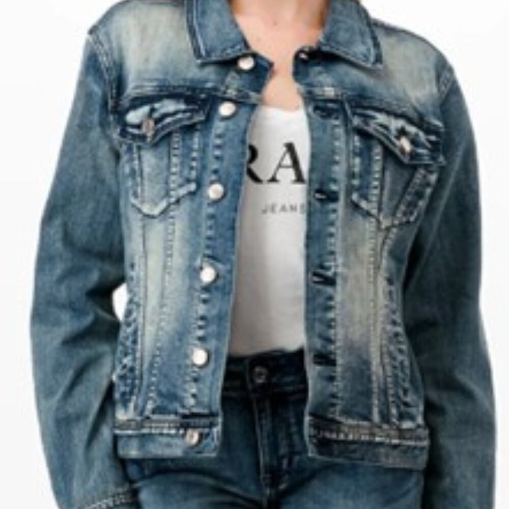 washed denim  jean  jacket size small PARASUCO